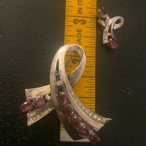 Vintage Sterling Amethyst Brooch